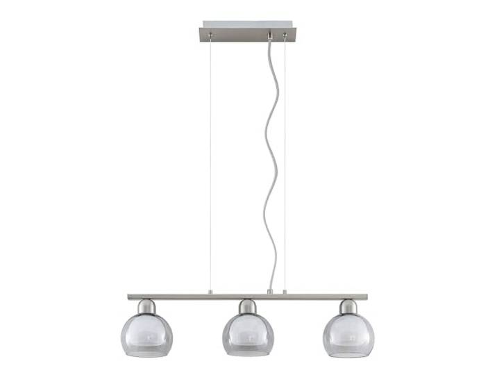 Lucande Pendelleuchte in nickel, rauchgrau, Hängelampe