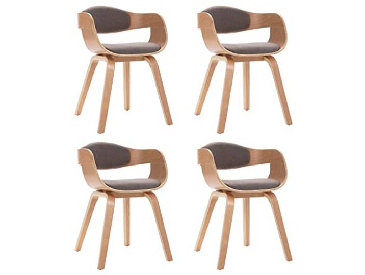 KKgypkn 4 Esszimmerstühle Bugholz Taupe Stoff Weich gepolstert, ergonomisches Design, 110 kg Belastbarkeit, für Esszimmer