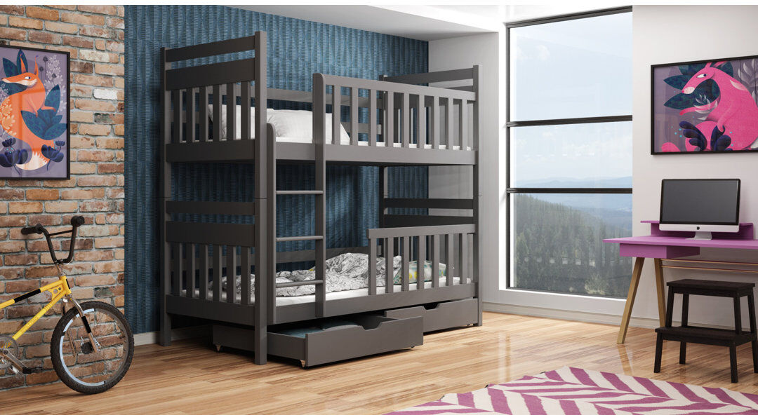 Harriet Bee Tring Single (3') Standard Bunk Bed Graphite