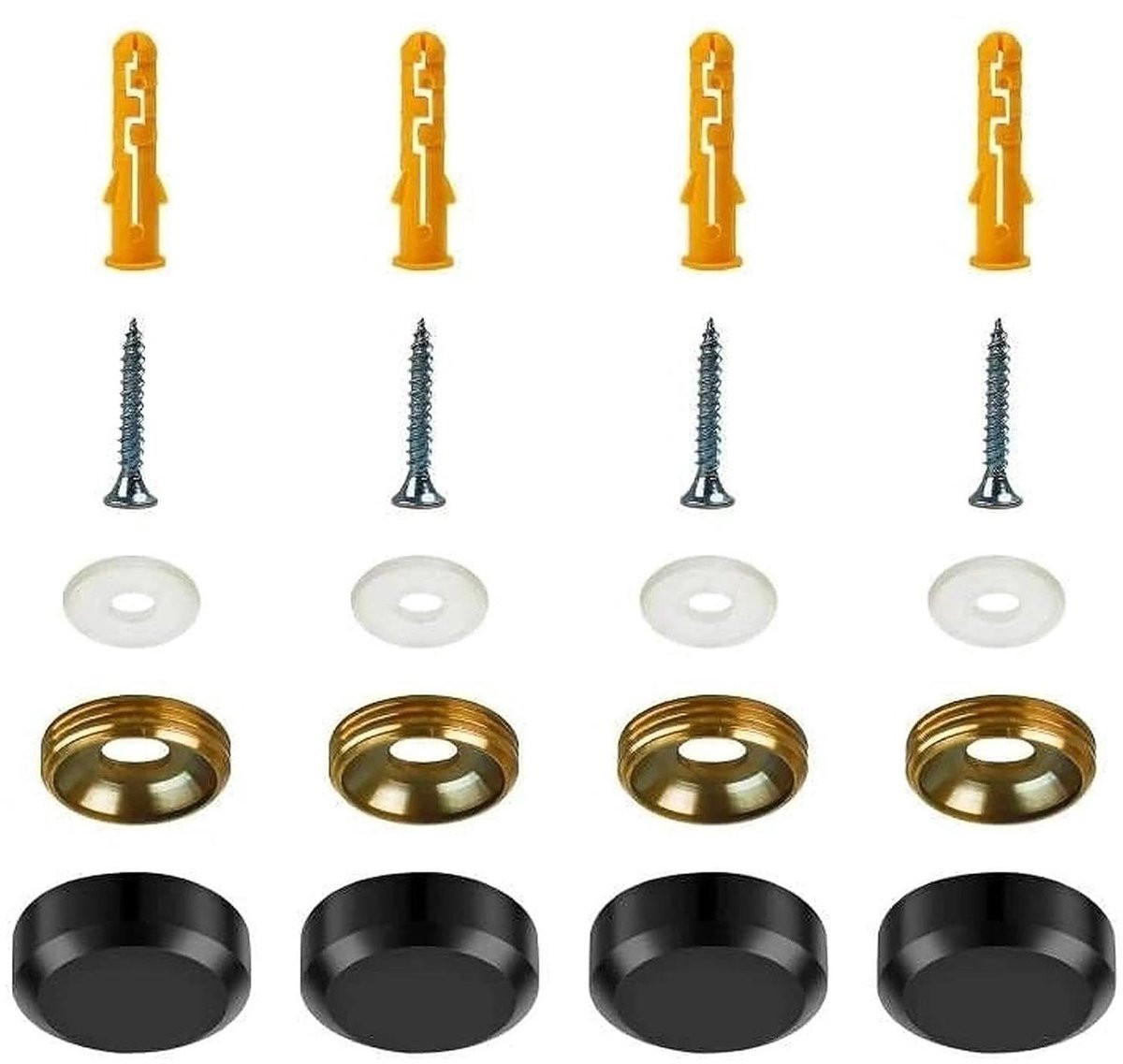 Decoratieve Schroefdoppen Zwart - Afdekkapjes voor Meubels - 22 mm