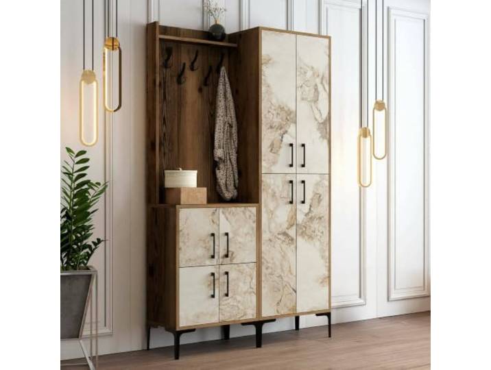 Dmora Flurregal Castor 120x35x200h cm Braun 16 Paar