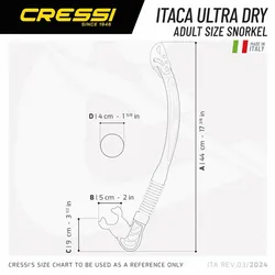 Cressi - Alpha Ultra Dry - Schnorchel - Farbe: Clear/Black White
