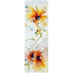 WANDGARDEROBE - Painted Flowers Orange 34/105 cm