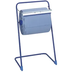 Abrollgerät für Putzpapier Putztuchrollen Abroller bis 40cm - Bodenständer blau