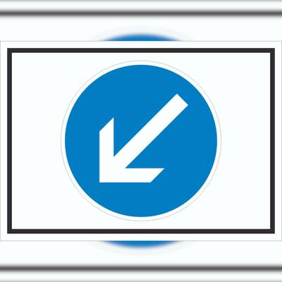 HB-Druck Schild Vorgeschriebene Vorbeifahrt links Symbol A6 (105x148mm)