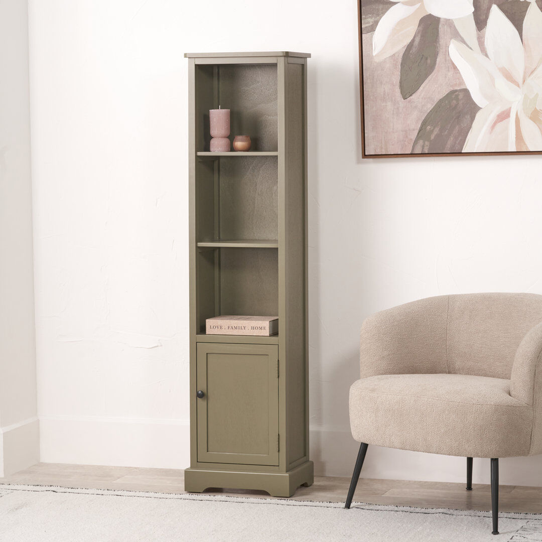 Pacific Lifestyle Croft 153cm H x 38cm W Bookcase Olive Green 153cm H X 38cm W X 30cm D