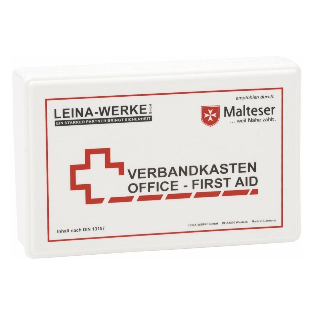 Leina WERKE 20007 Betriebsverbandkasten Office-First Aid - inklusiv Wandhalterung - Kunststoff (Verbandskasten) (REF 20007)