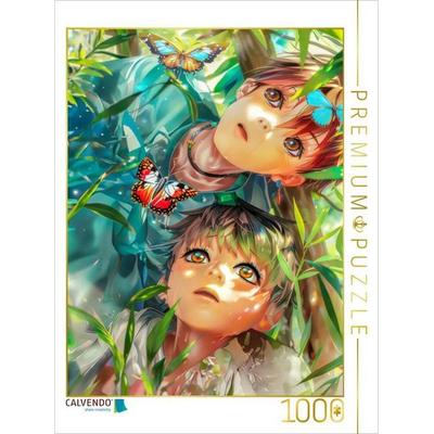 CALVENDO Puzzle Manga Kinder und Tierliebe | 1000 Teile Lege-Größe 64x48cm Foto-Puzzle für glückliche Stunden