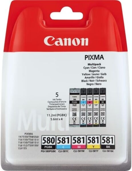 Canon PGI-580/CLI-581 BK/CMYK - 5 couleurs - Cartouche d'encre - Multipack