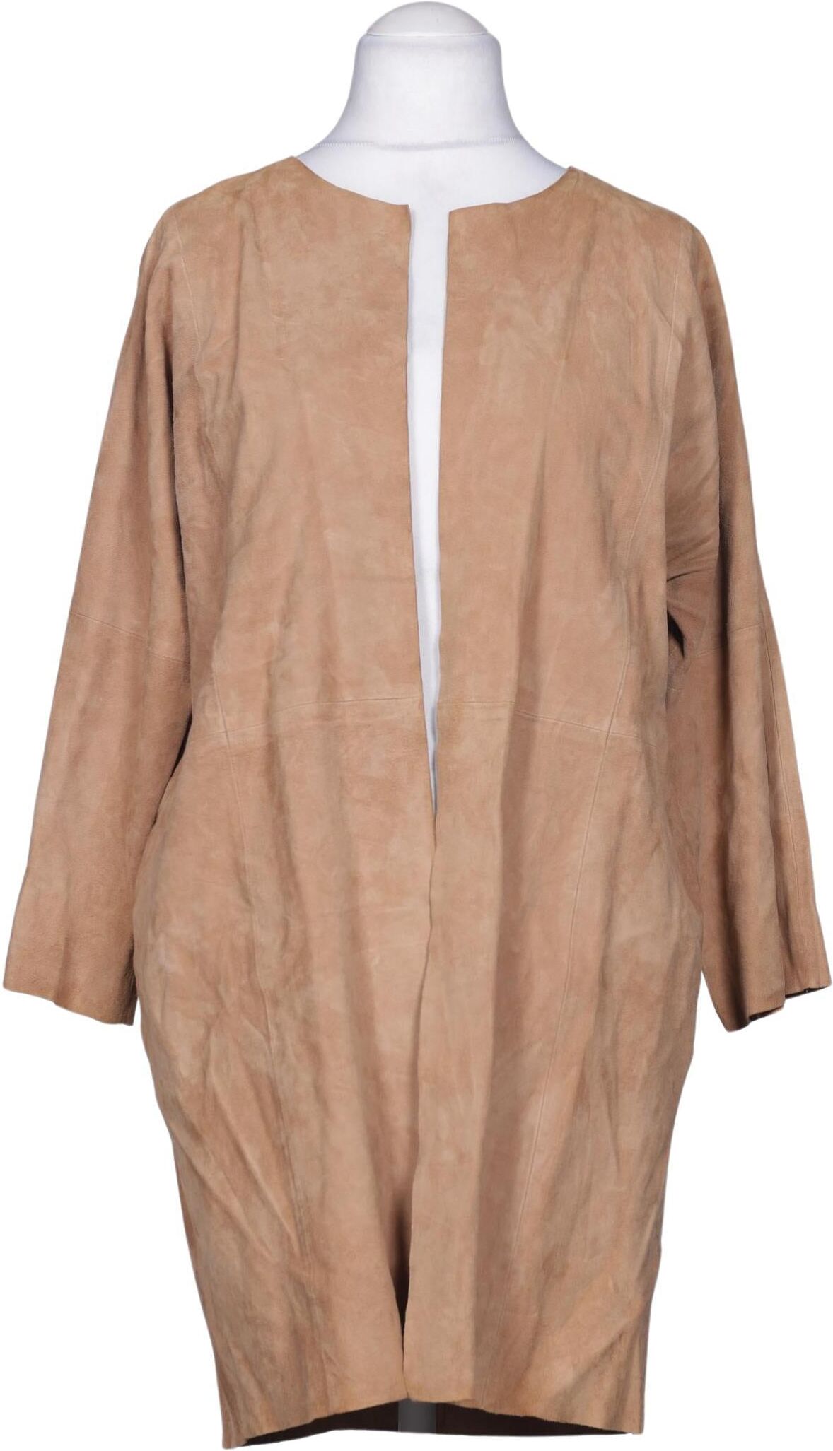 Hallhuber Damen Mantel, Beige, Gr. EU 42, Leder - Second Hand