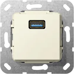 Gira Einsatz USB 3.0 Typ A Kabelpeitsche (cremeweiß, glänzend)