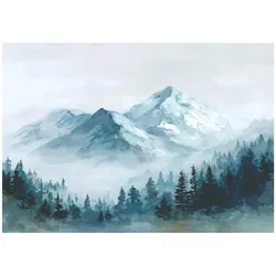 FOTOTAPETE Berge Wald Grün 300x210 cm