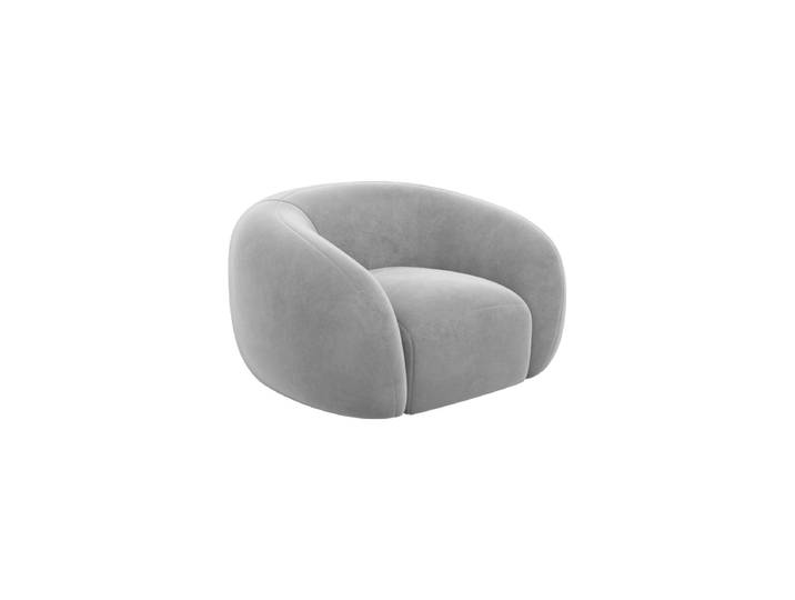 Design Loungesessel „Serano“ mit Samtbezug Samtbezug Hellgrau BLOOMINGLOFT Collection