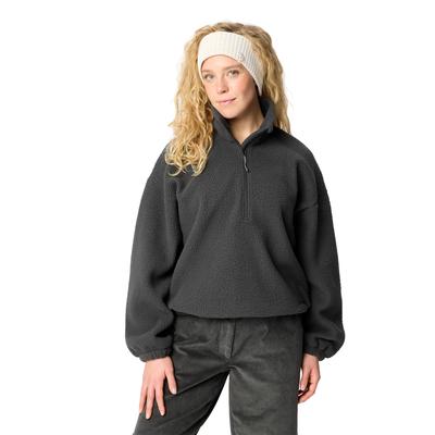 Fleecepullover VAUDE "WOMEN'S NAJUN HZ FLEECE", Damen, Gr. 38, graphite, Obermaterial: 100% Polyester, Sweatshirts Fleecepullover, sportlicher Schnitt, für Wandern, mit Bundverstellung am Saum
