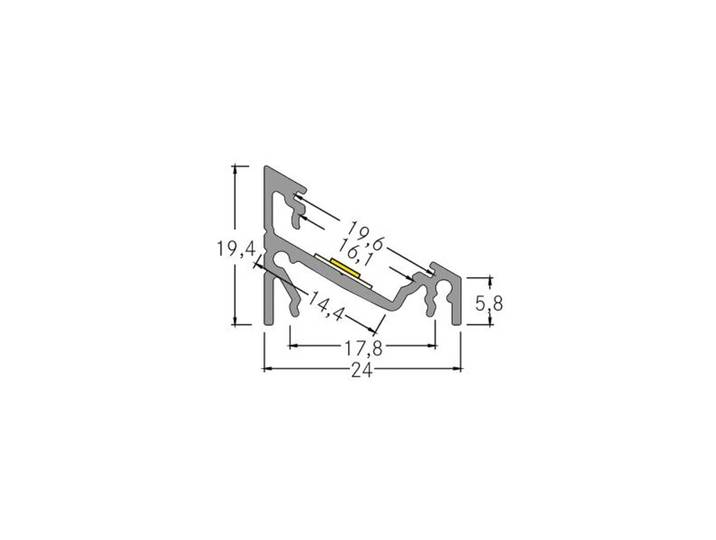 BRUMBERG Anbau-Eckprofil, Länge 2 Meter, schwarz Anbau-Eckprofil Komplett-Set, schwarz, Aluminium