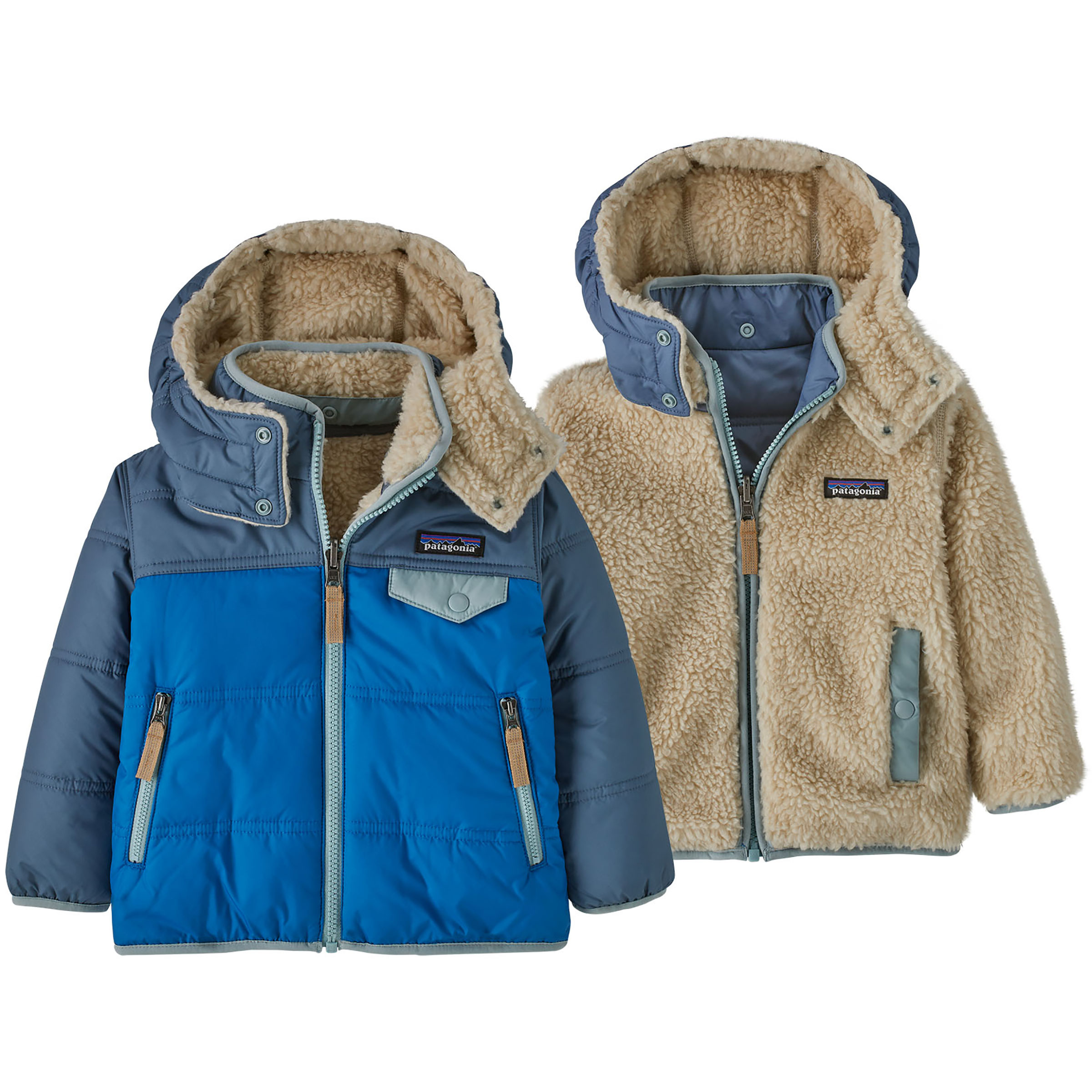 Patagonia Baby Reversible Tribbles Kinder Isolationsjacke blau Größe 79 Lifestyle Windabweisend Wasserabweisend