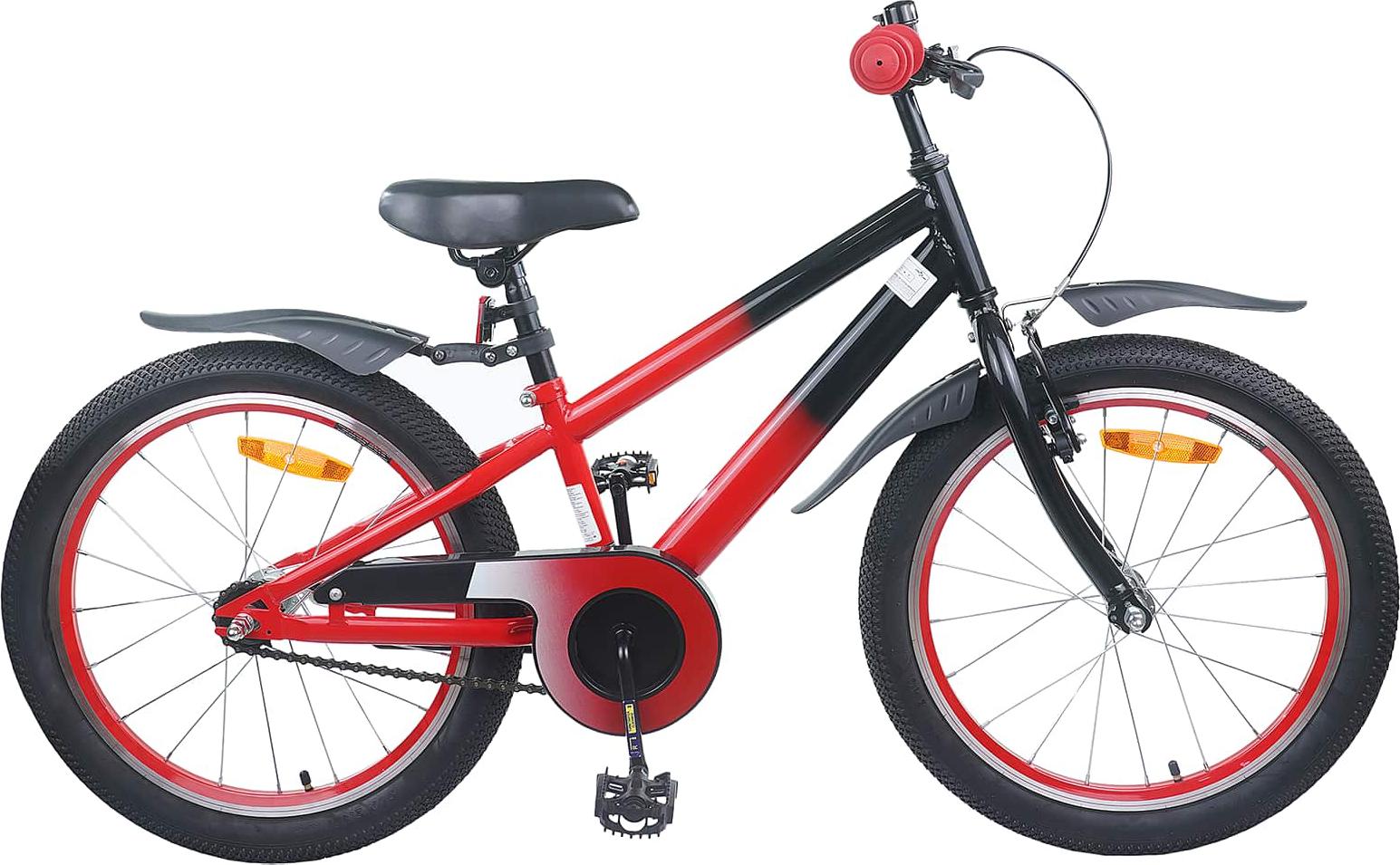 Kinderfahrrad 20 Zoll für 6-11 Jahre alt Rot und Schwarz