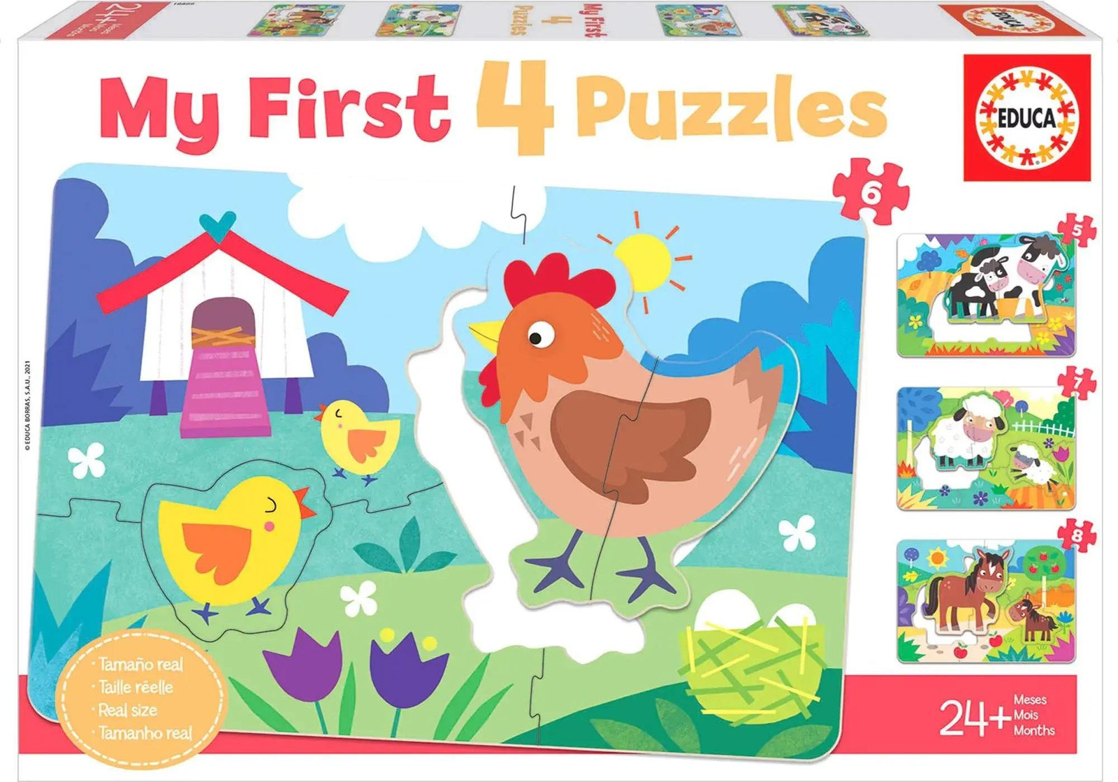 Educa Farma Puzzel, 6 stuks, 2 jaar/jaren