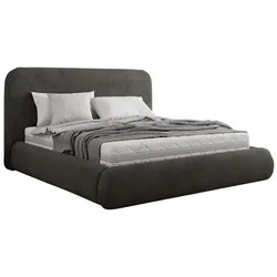 POLSTERBETT BENEA CLASSIC 160/200 - Dunkelgrau Velvet - Schaum-Matratze