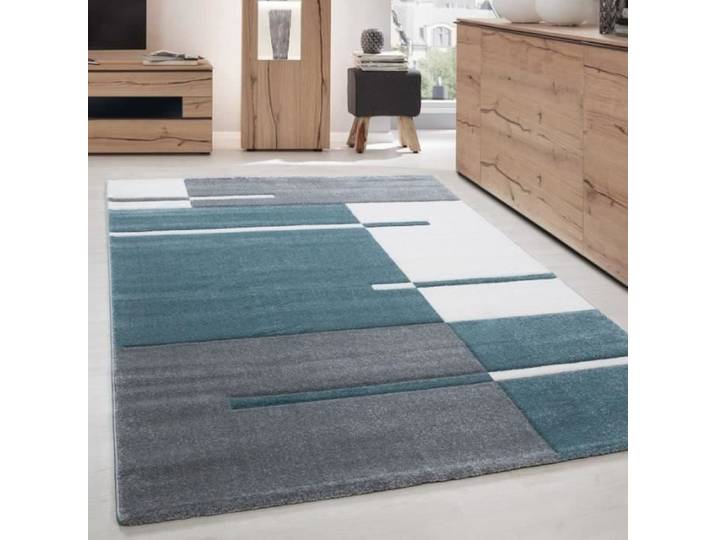 Tapis - HAWAII - 1310 - Moderne - 160x230 cm - Bleu - 3D Découpe Contour