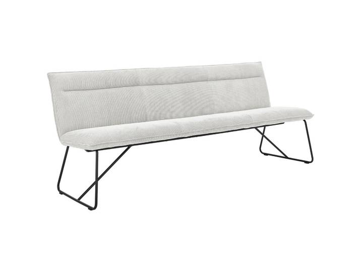 Johann Jakob Sitzbank, Creme, Metall, 2,5-Sitzer, 180x88x66 cm, erweiterbar, mit Rückenlehne, Esszimmer, Bänke, Sitzbänke
