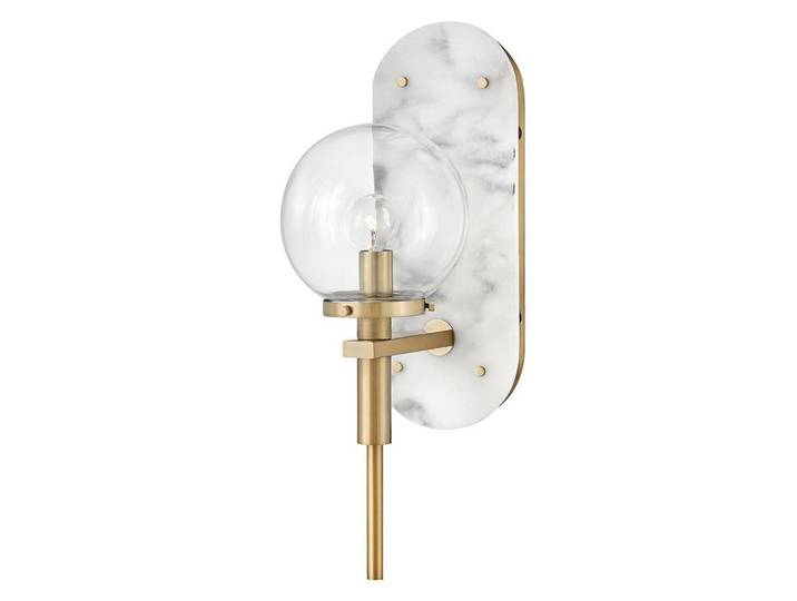 Elstead Lighting Wandleuchte, Messingfarben, Metall, Glas, 22x41.4 cm, Lampen & Leuchten, Innenbeleuchtung, Wandlampe, Wandlampen