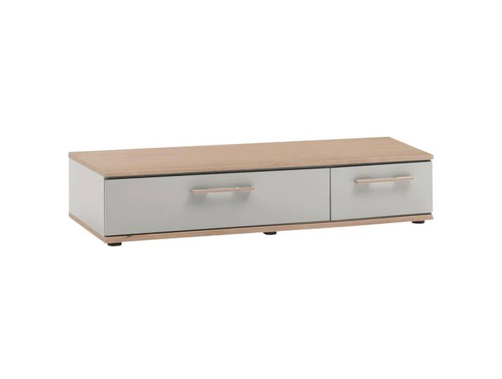 Venda Doppelschublade, Grau, Eichefarben, Holzwerkstoff, 138x26.5x61.5 cm, Blauer Engel, Made in Germany, Schlafzimmer, Kleiderschränke, Schrankzubehör, sonstiges Schrankzubehör