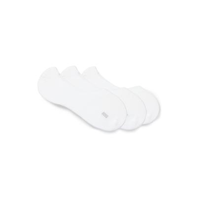 Füßlinge BOSS "3P SL Uni CC", Herren, Gr. 39-40, Sockengröße, weiß (whiet 100), Baumwollmischung, normal, Socken, unsichtbar im Schuh