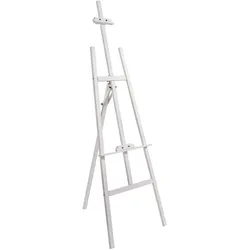 SPRINTIS Staffelei Holz weiß PICASSO, 22-130 cm, Leinwandständer für Ausstellung, Hochzeit und Präsentation, Kiefernholz
