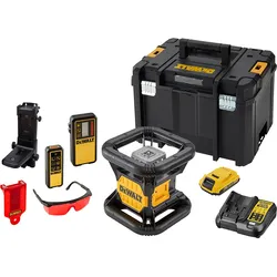 DEWALT Akku 2-Punkt-Rotationslaser 18V Vertikal-Lot doppelt grün + Akku + Schnellladegerät - DCE079D1R-QW