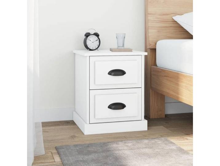 NGM - NEUF Petite Armoire de lit Blanc - Lot de 2 Tables de chevet - minimaliste - blanc - 39x39x47 5cm - Bois d'ingénierie 8616475