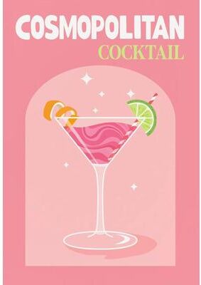 Inspired Finds Colorful Cocktail Canvas Wall Art Set Trendy Bar Cart Drink Posters cosmopolitan Cocktail Poster 7.87x11.81in