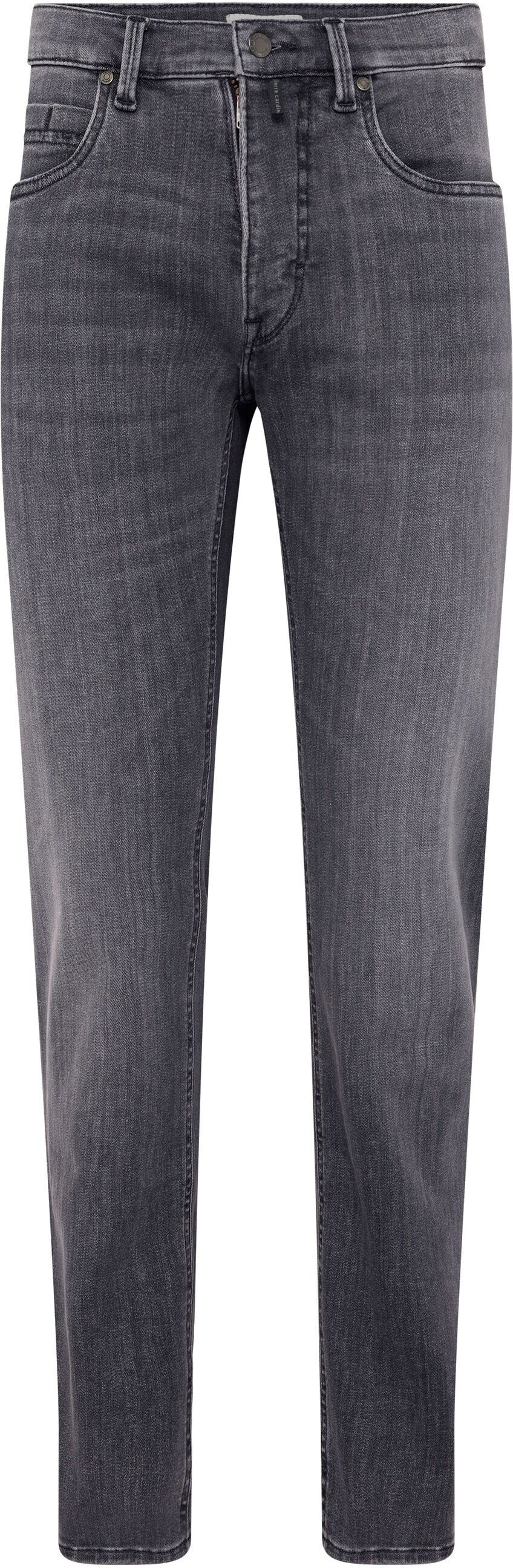 Tapered-fit-Jeans PIERRE CARDIN "Lyon Tapered", Herren, Gr. W32/L34, Länge 34, schwarz (grau used), Obermaterial: 92% Baumwolle CO. 5% Elastomultiester ELE. 3% Elasthan EL., uni, tapered fit, Jeans, aus Dual-FX-Stretch-Qualität