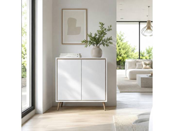 Petit Buffet Blanc Moderne 2 Portes Avio