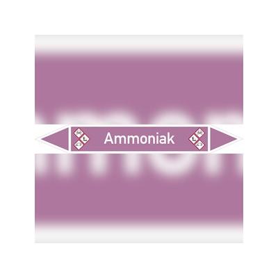 Rohrleitungskennzeichen Ammoniak - 187x26 mm Folie selbstklebend