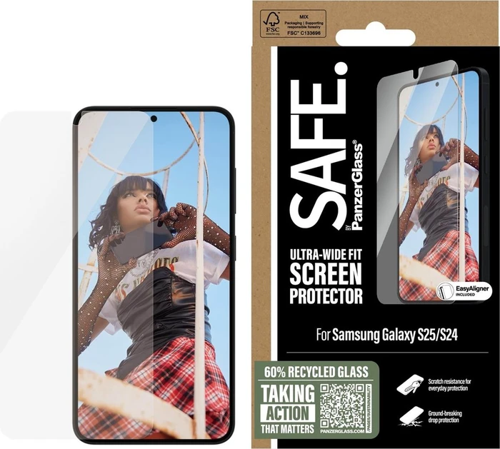 PanzerGlass SAFE Samsung Galaxy S25 mit Einbaurahmen