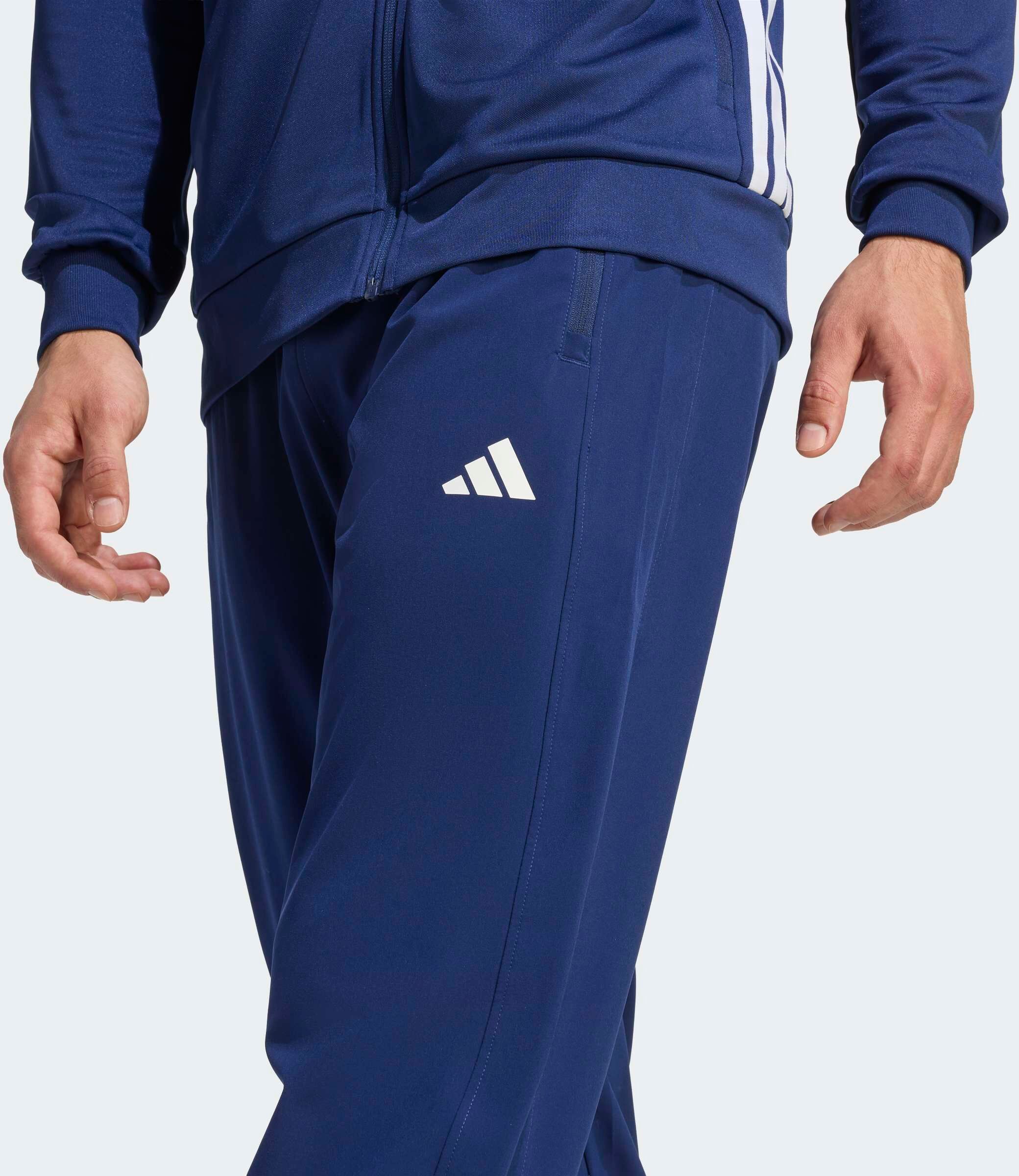 Sporthose ADIDAS PERFORMANCE "WORKOUT ESSENTIALS FLEX WOVEN", Herren, Gr. XXL, N-Gr, blau (dunkelblau, normal, gr.), Obermaterial: 87% Polyester, 13% Elasthan, Hosen Sporthose, mit climacool Technologie, Normal-weite Passform
