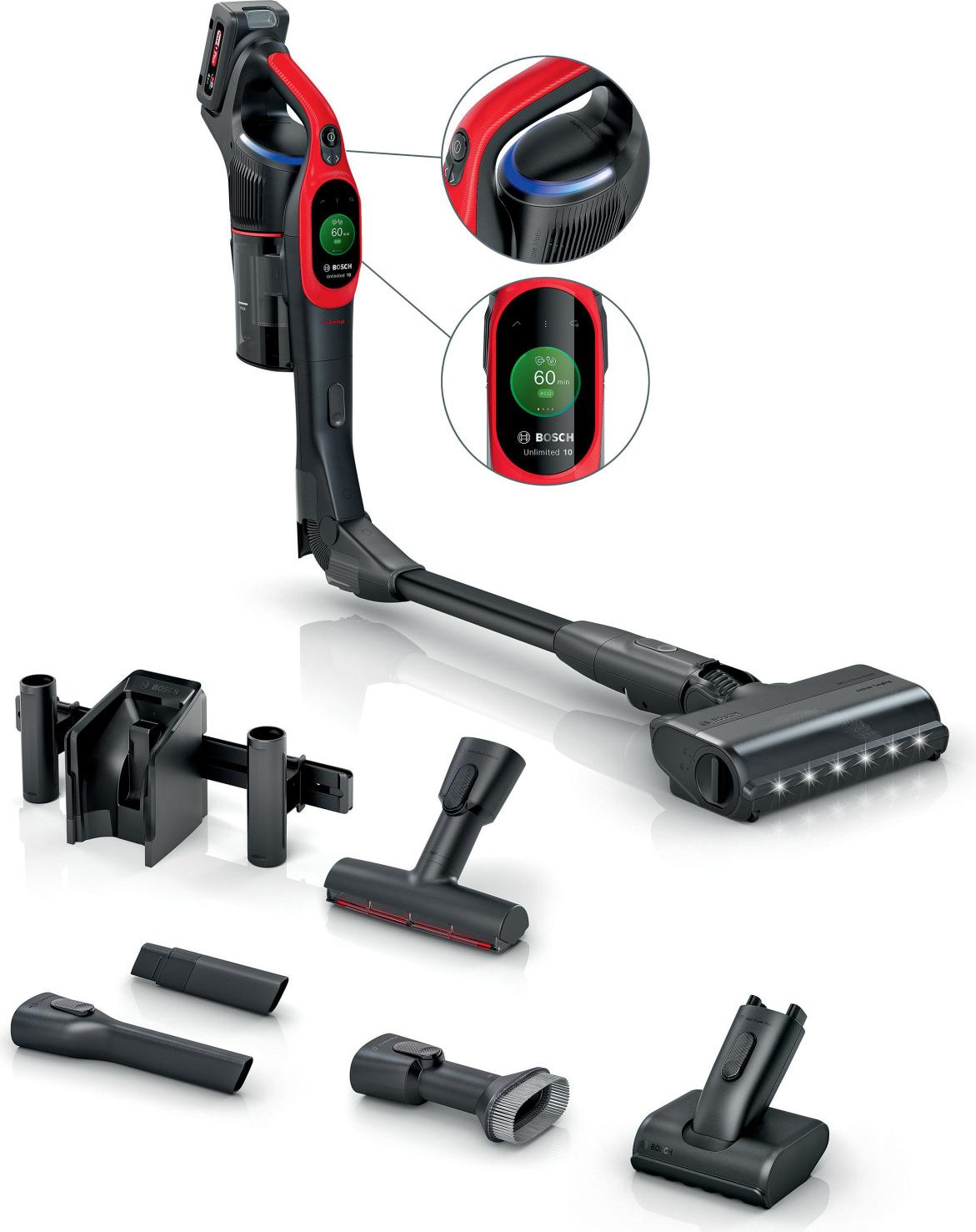 Bosch BCS1041PET Stab-Staubsauger & elektrische Besen Stabstaubsauger Akku Trocken HEPA Beutellos 0,4 l 23,5 W Schwarz, Rot 4 Ah