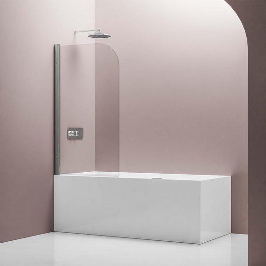 Duschwand Badewanne 100x140cm mit Hebemechanismus - Chrom oder Matt Schwarz