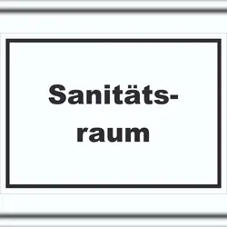 HB-Druck Sanitätsraum Schild mit Text Krankenzimmer waagerecht A6 (105x148mm)