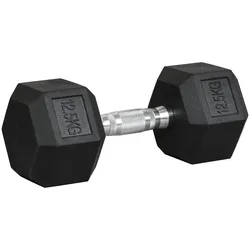 Gummi-Hantel Fitness Hantel Kurzhantel für Trainingsraum schwarz 12,5 KG