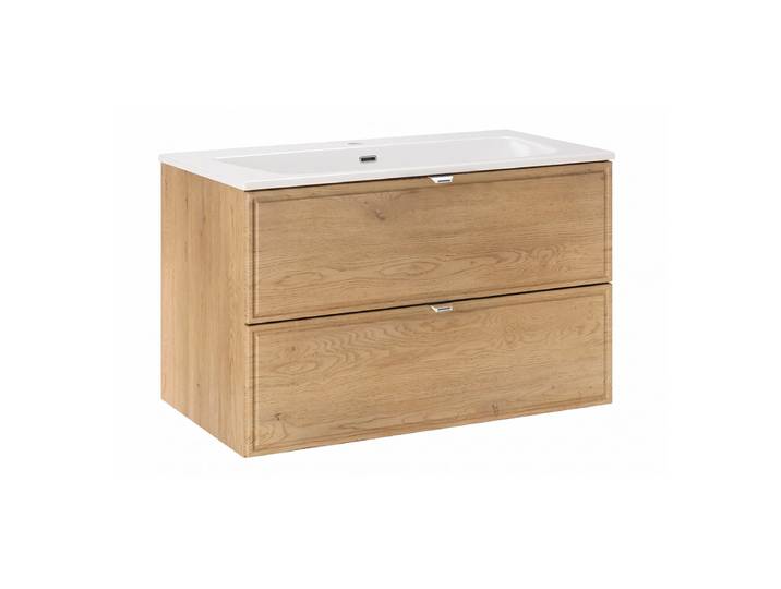 Meuble simple vasque encastrée 80cm Elias Bois