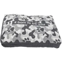 David Fussenegger Hundekissen Hülle 'camouflage/ #born to be wild' 60 x 90 cm Filz - Grau