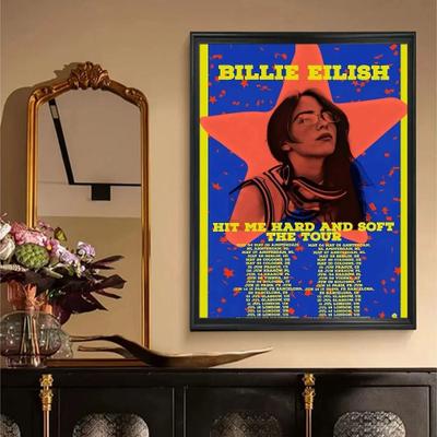 Uplift Picks Billie Eilish Vintage Poster Retro Kraft Paper Music Wall Decor Sticker 08 40x50 Cm