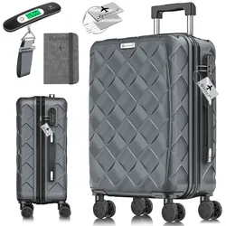 KESSER® Reisekoffer   Koffer ABS Hartschalenkoffer mit Zahlenschloss, Kofferwaage & Reisebrieftasche 360° Rollen   Koffer für Business & Reise Trolley