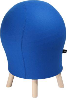 Hocker Sitness Alpine, mit integriertem Gymnastikball, Bezug 75 % Schurwolle, blau