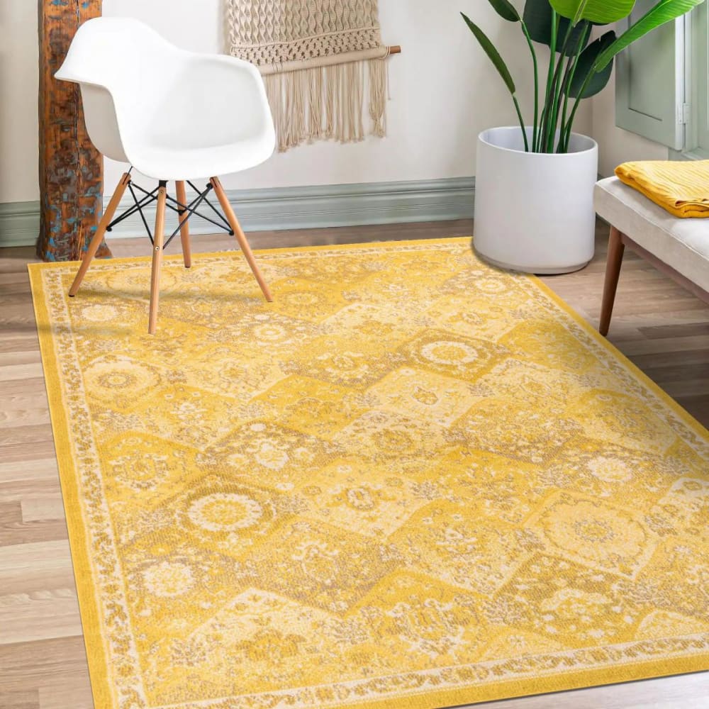 Un amour de tapis Tapis orient style 120x170 jaune, blanc Jaune 170x1x120cm