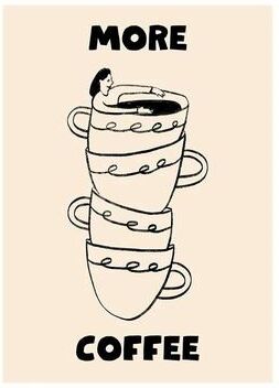 Uplifted Finds Surreal Coffee Diver Canvas Poster   Trendy Kitchen Gallery Wall Art 18 20 X 30 Cm Unframed