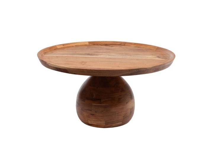 Table basse ronde en acacia et métal Ø80 cm Goutte - Amadeus
