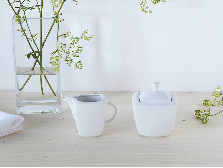 Milch und Zucker Set 12 x 16 x 21cm Weiß